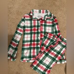 Sugar Bee Red and Green plaid PJ set.